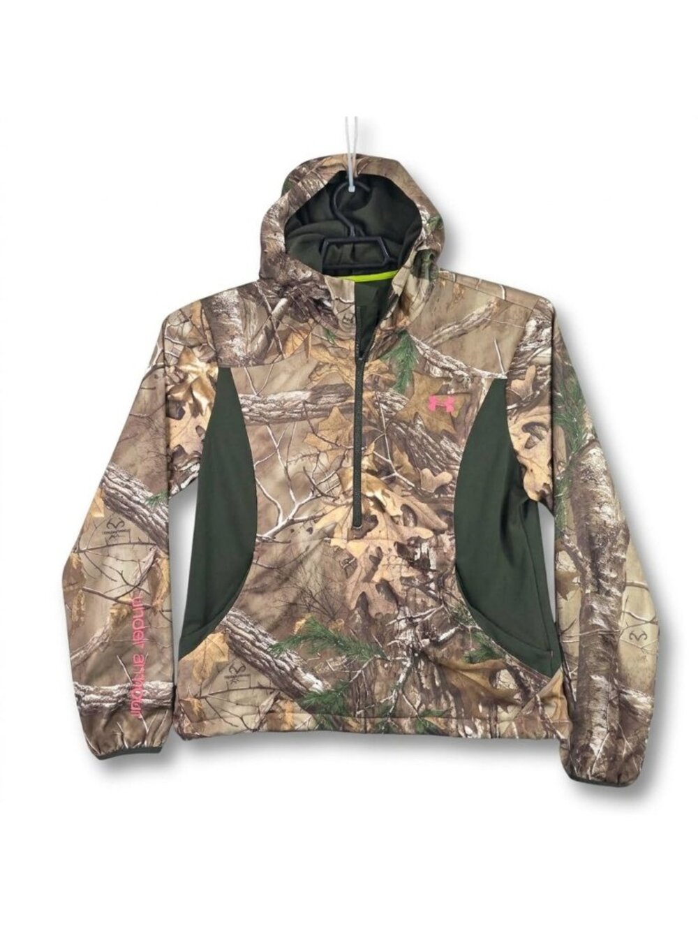 Women's Under Armour UA Storm Realtree Xtra Camo 1/2 Zip Hoodie Sweatshirt L